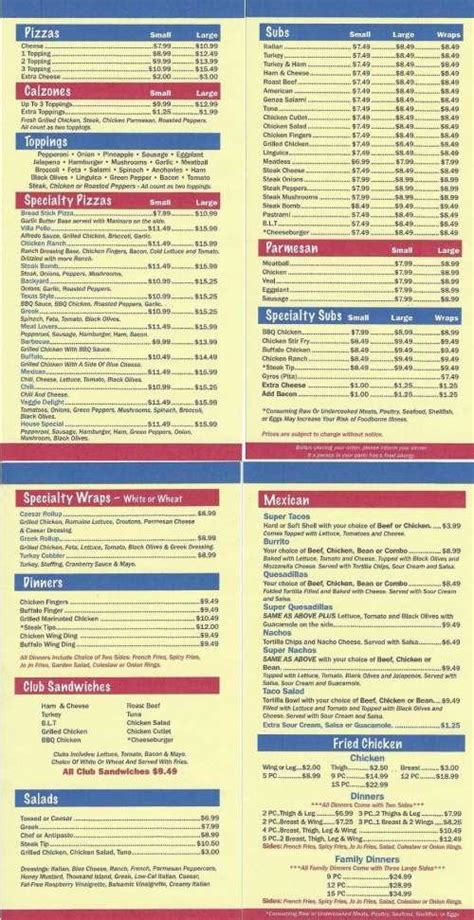 prime time north menu and prices